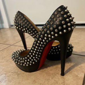 Authentic Christian Louboutin Black Red Bottom Spike Pumps